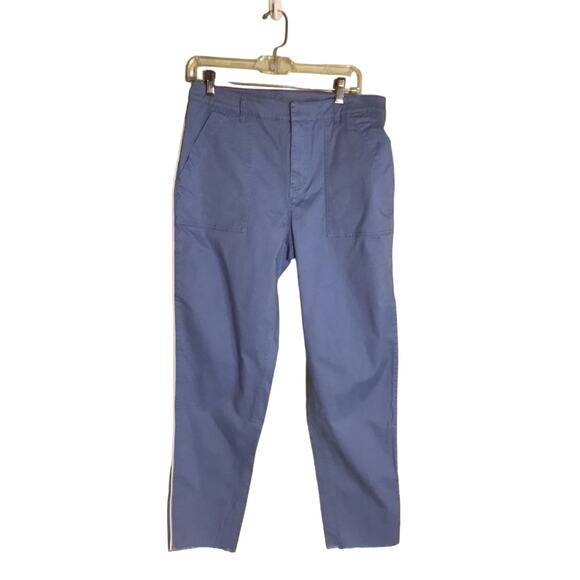 Peace Love World Women Pants Sz. 10 Blue Utility Ankle Pants Distressed Hem - Picture 2 of 11